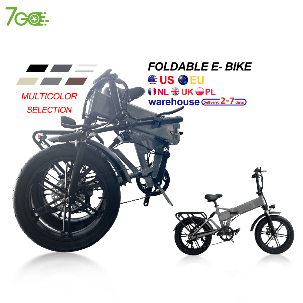 EB3 7 speed gears Aluminum Alloy Electric fat tire ebike 750w 48v 15ah Rang 80km 20 inch folding electric mountain dirt bike