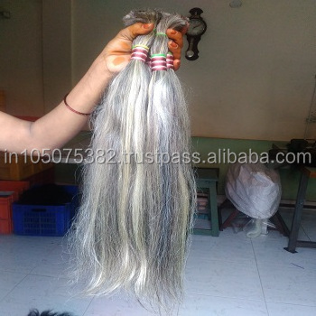 Unprocessed Indian temple Remy Grey Hairs