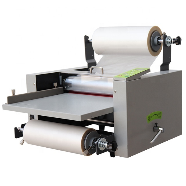 L388 automatic roll to roll roller laminating machine with metal roller paper hot roll laminating machine for printing shop