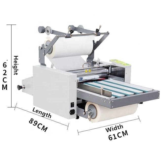 L388 automatic roll to roll roller laminating machine with metal roller paper hot roll laminating machine for printing shop