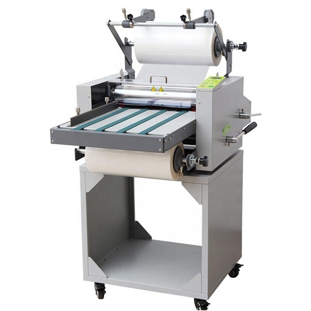 L388 automatic roll to roll roller laminating machine with metal roller paper hot roll laminating machine for printing shop