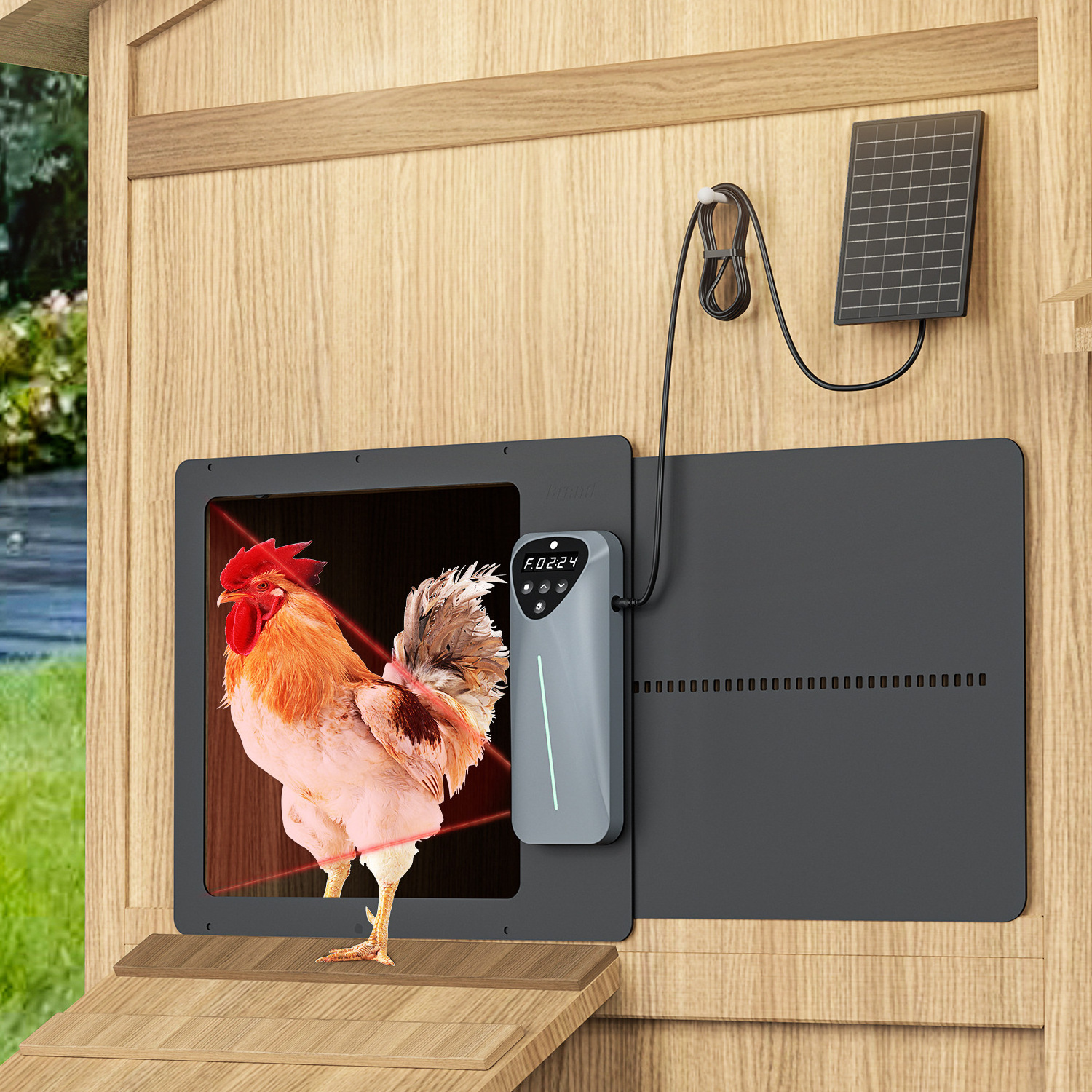 Solar Powered APP Control Full Aluminum Light Sensing Remote Controlled Automatic Chicken Door