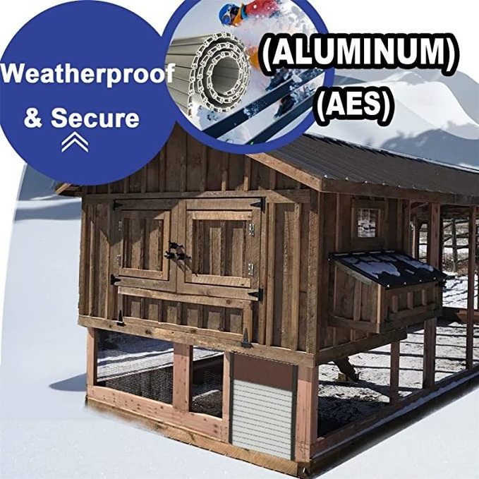 Solar Powered with Opener and Timer Sensor Aluminum Remote Control Automatic Chicken Coop Door