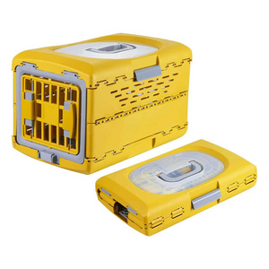 Portable Collapsible Shockproof Plastic Hard-Sided Dog Puppy Crate Kennel Travel Cage