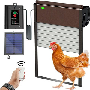 Solar Powered with Opener and Timer Sensor Aluminum Remote Control Automatic Chicken Coop Door