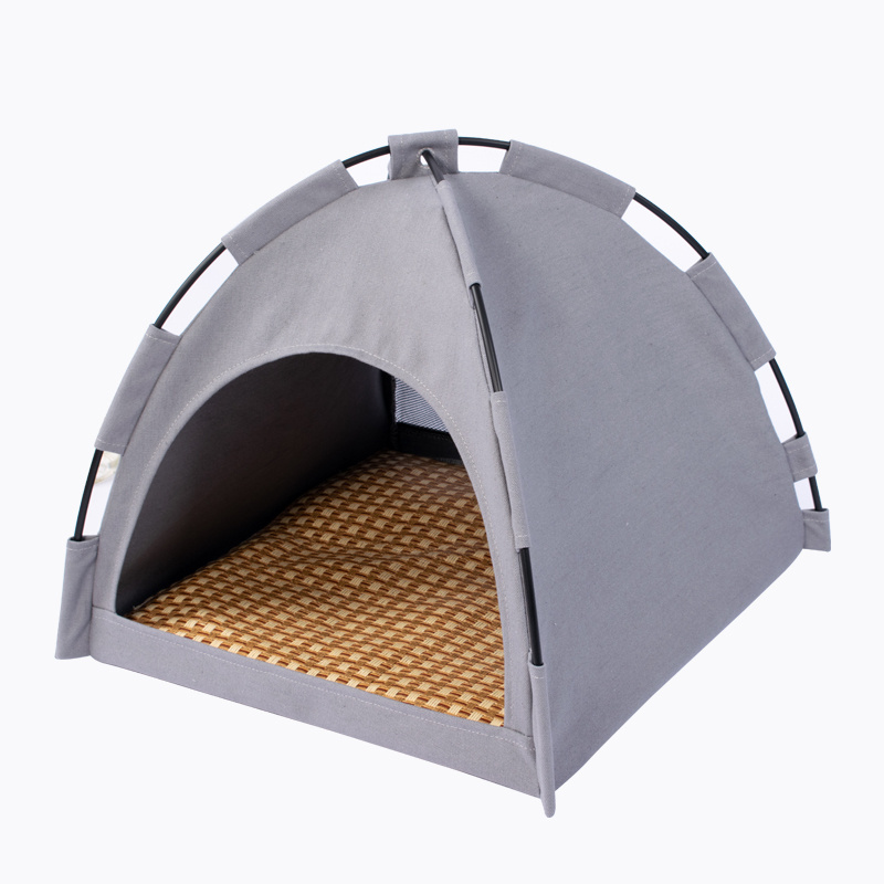 Camping portable pet tent removable washable triangular play teepee tent house for small dog cat