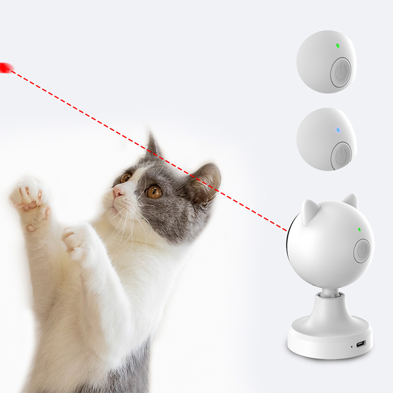 Kitten Shape Automatic Cat Laser Toy with Lithium Battery LED Red Laser Cat Toy