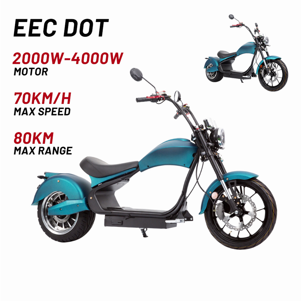 E Roller Chopper Bike Electric Motorcycle 4000W Citycoco Scooter Electrique