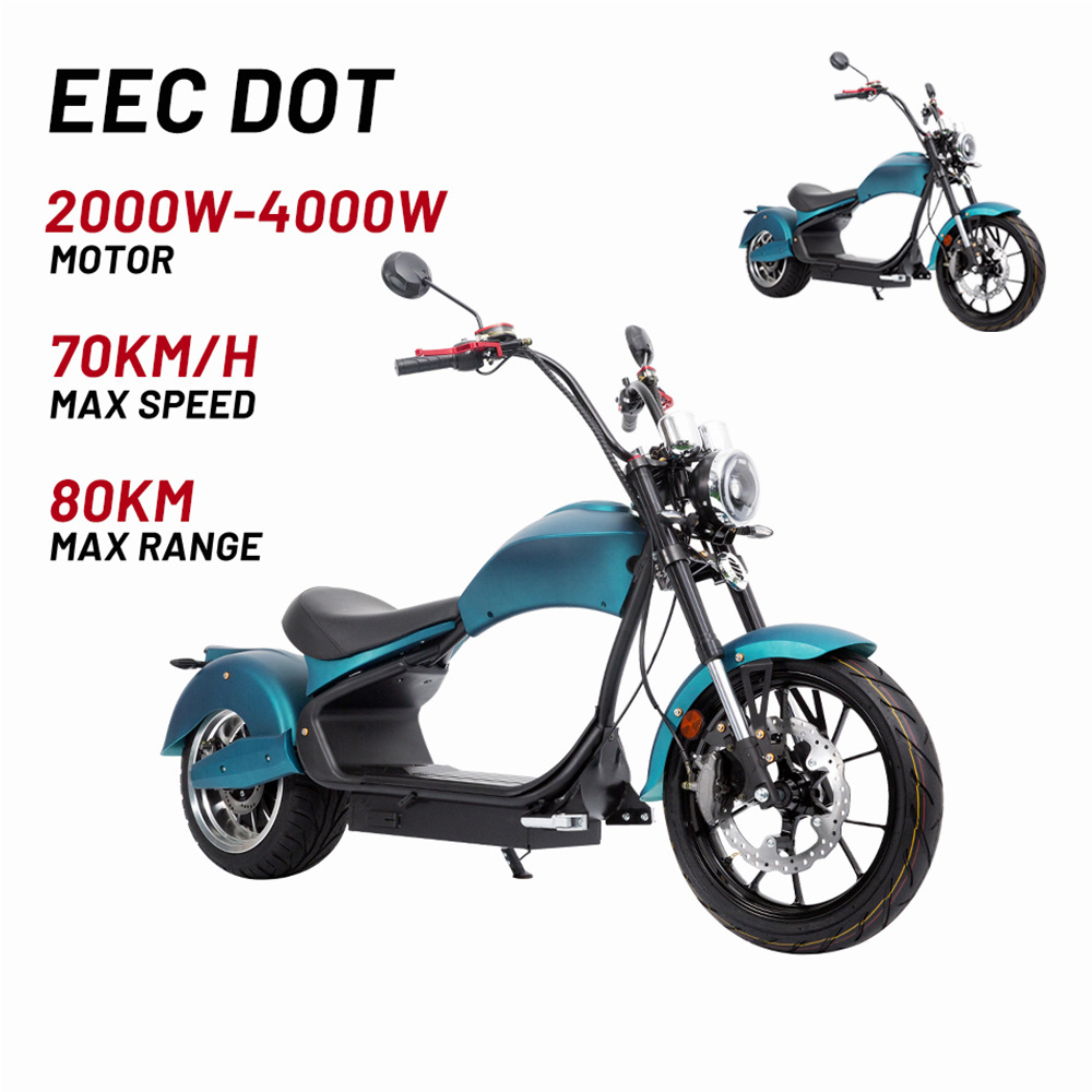 E Roller Chopper Bike Electric Motorcycle 4000W Citycoco Scooter Electrique