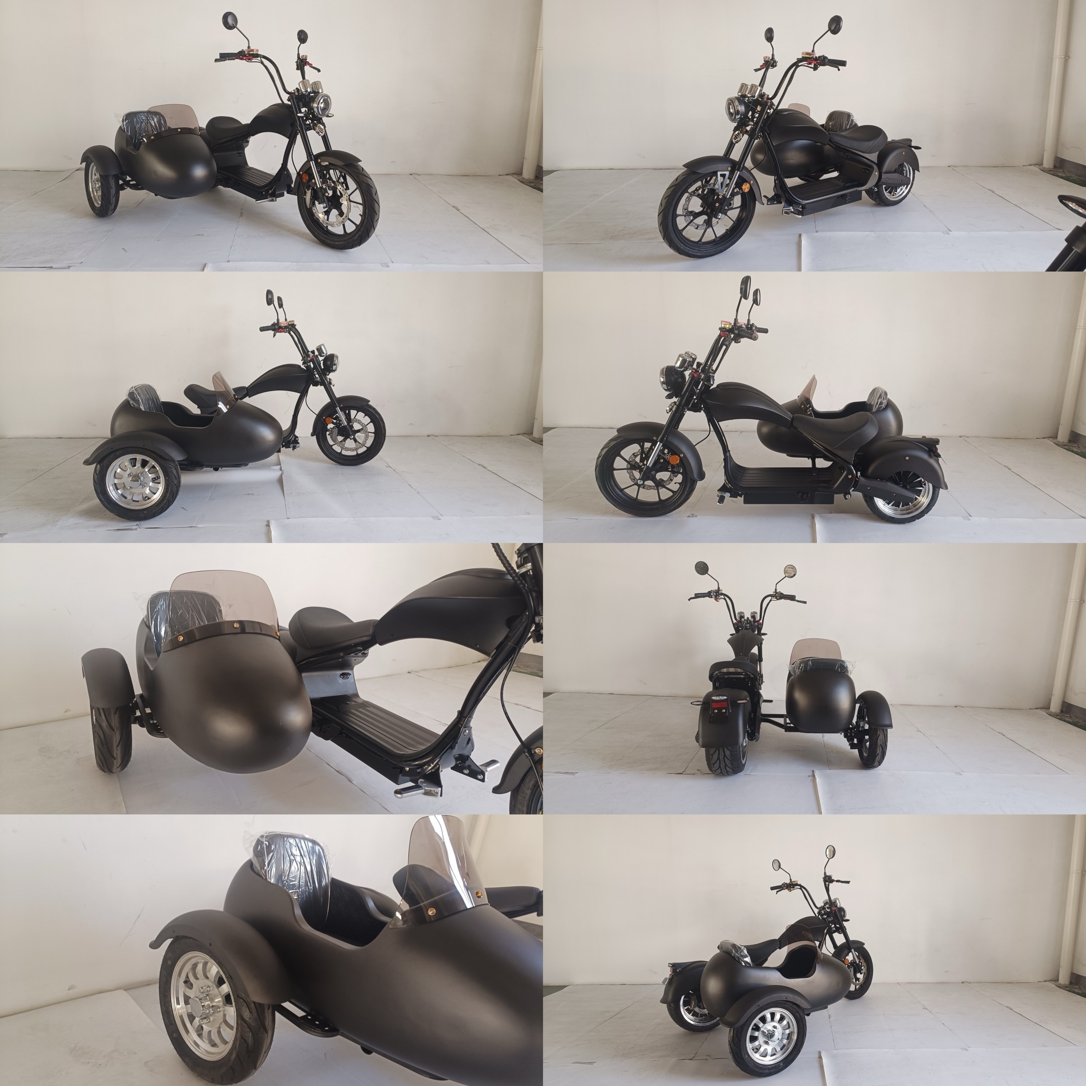 3000W 4000W Electric Citycoco Three Wheeler E Scooter Chopper With Side Car