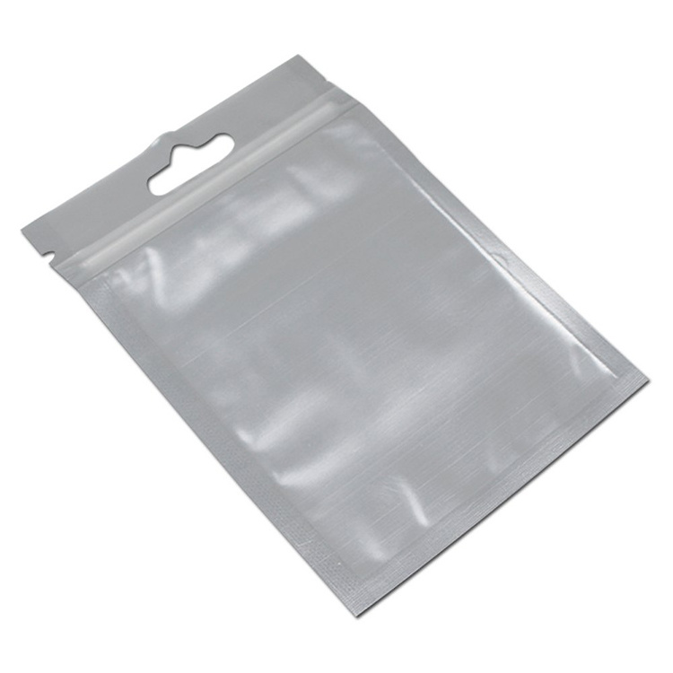 Clear Front Zip Lock Plastic Storage Bag Resealable Retail Poly ZipLock Bag With Hanging Hole Mylar Foil Jewelry Packages