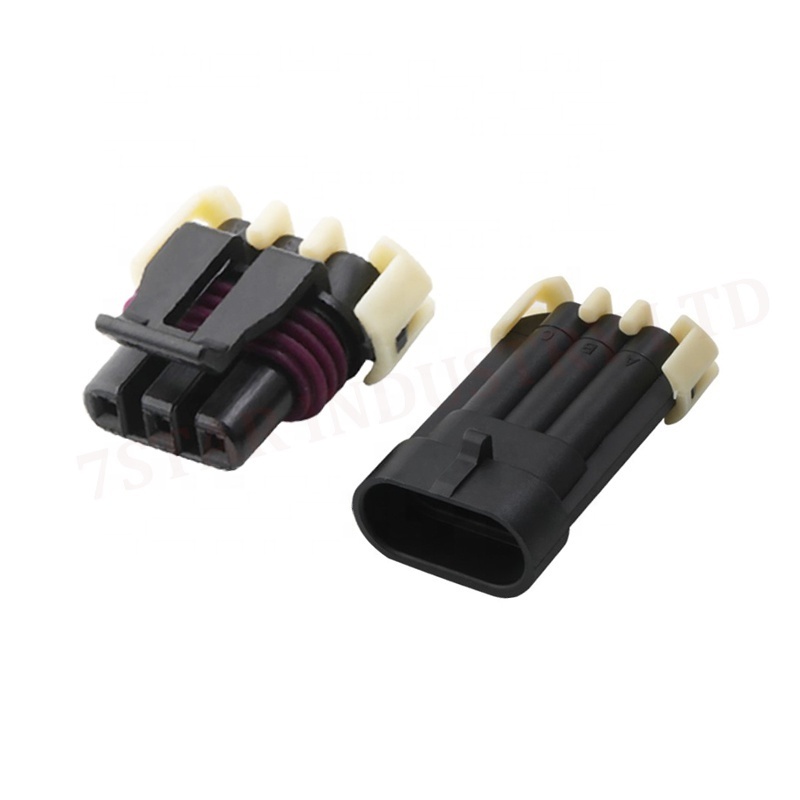 DJ7035Y-1.5-21  auto 3 pin black female wire harness plug connector with terminals 12059595 wire terminal connector