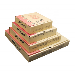 10" Length x 10" Width x 2" Depth Lock Corner Clay Coated Pizza Box by Seven Tree Products Kraft Paperboard Bakery Box-No Window