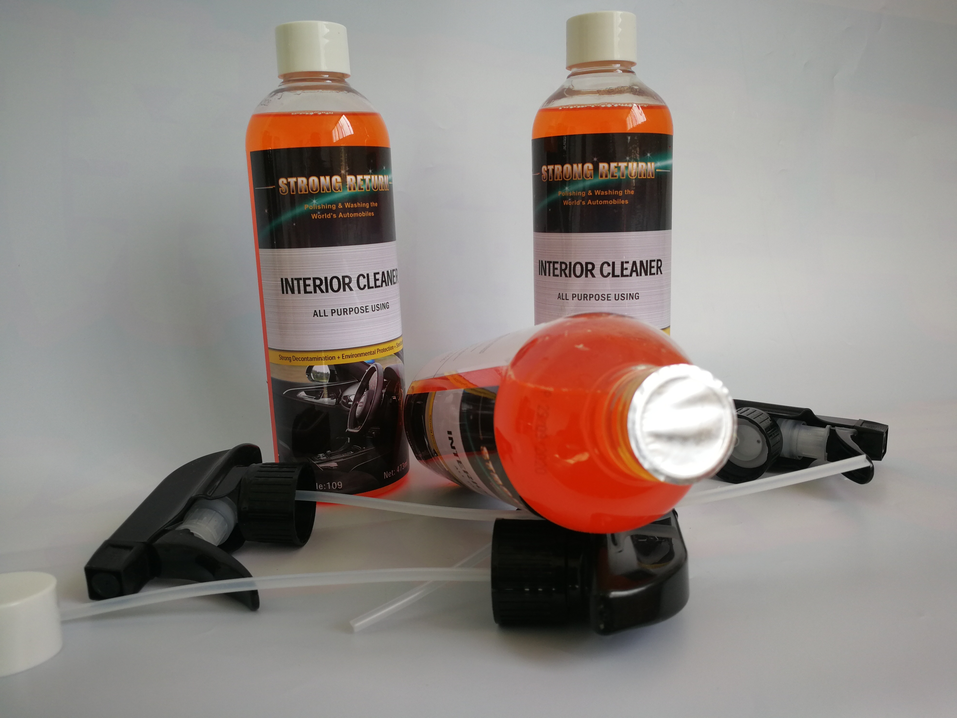 Car care interior cleaner degreaser