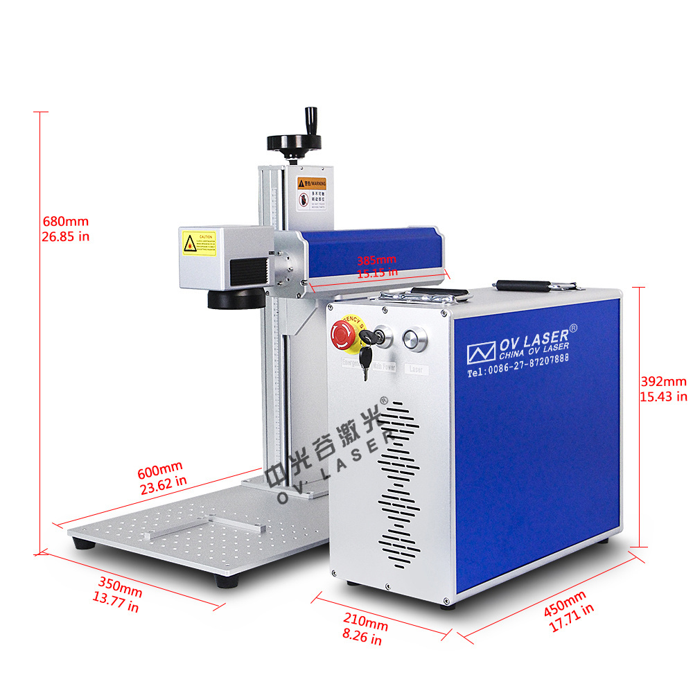 Factory  Dynamic Focusing 30W  50W fiber  laser marking machine for metal firearm jewelry tumbler knives engravings