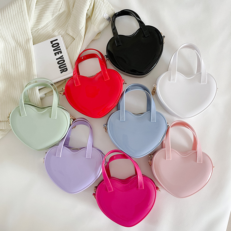 Wholesale Cute Heart Tote Bag For Women 2022 PVC jelly Crossbody Bags Female Small Shoulder Bags Cute Purse Handbags