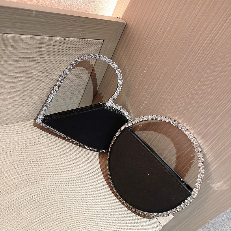 wholesale Selling evening bag party luxury heart shaped shiny square bling purse tote ladies hand bags luxury handbags