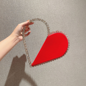 wholesale Selling evening bag party luxury heart shaped shiny square bling purse tote ladies hand bags luxury handbags