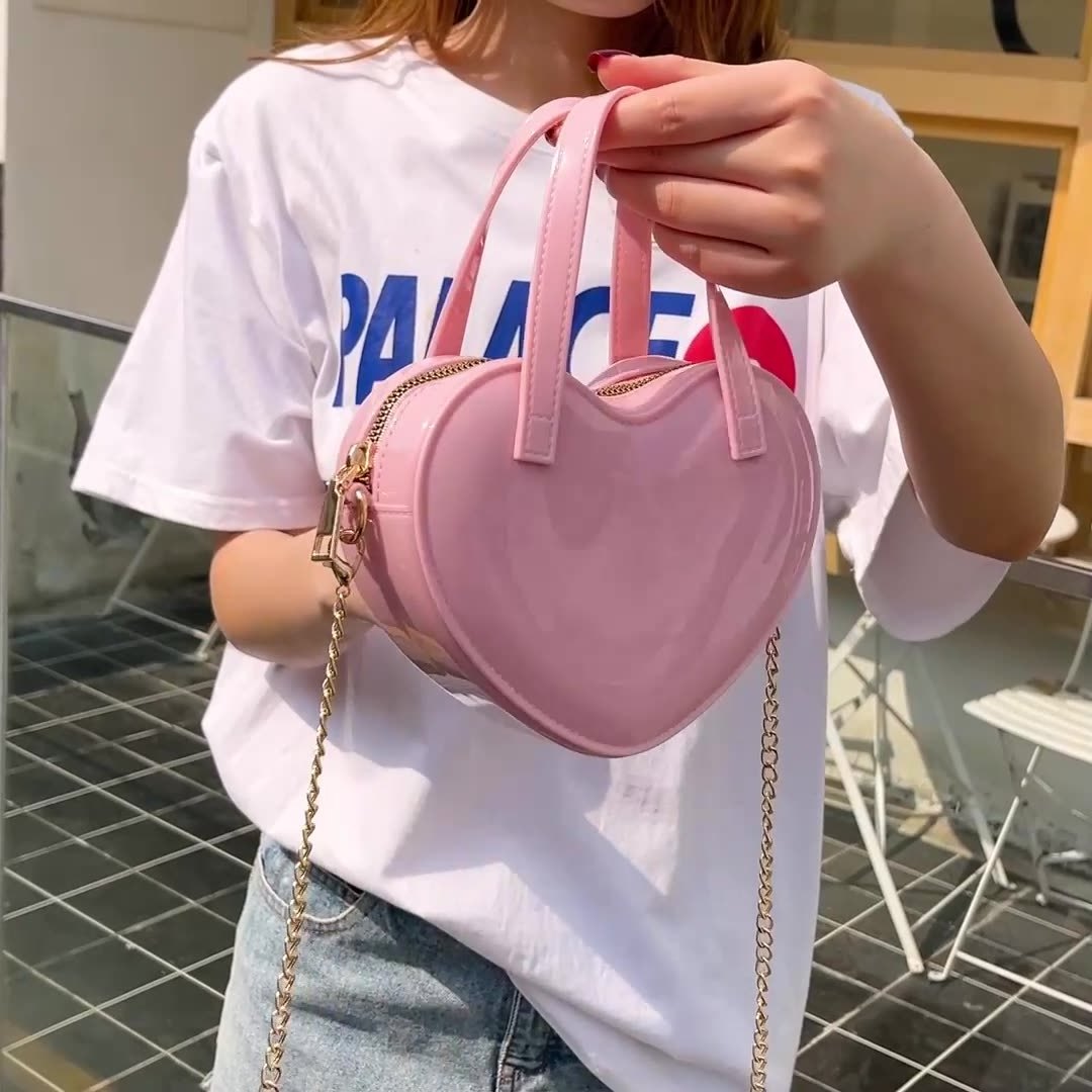 Wholesale Cute Heart Tote Bag For Women 2022 PVC jelly Crossbody Bags Female Small Shoulder Bags Cute Purse Handbags