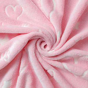 Glow in The Dark wearable blanket Pink Heart Stars Throws shining Blanket Soft Warm Cozy Blanket