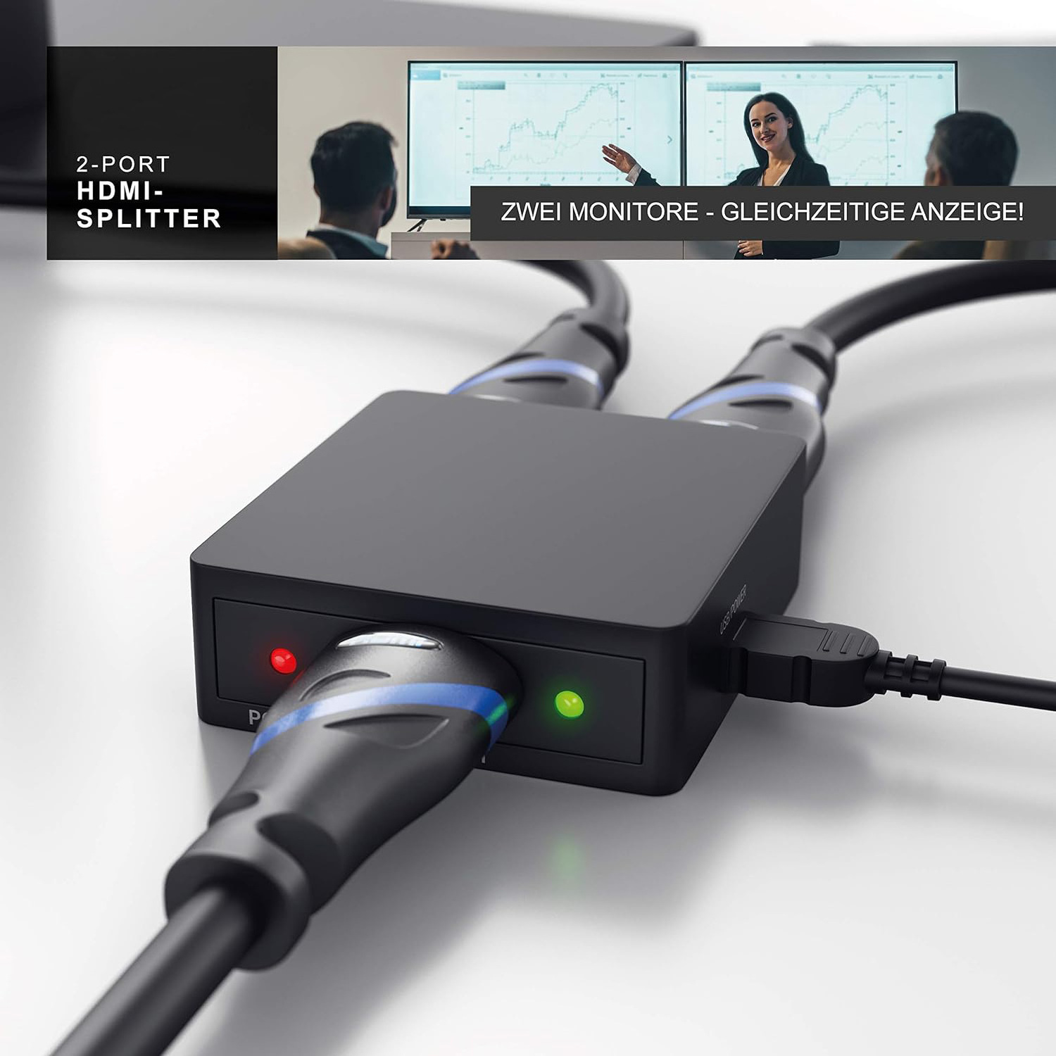 4K 1x2 HDMI Splitter 1 in 2 out