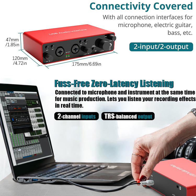 usb audio interface midi recording digital professional package pc live interface de audio studio set m audio sound card