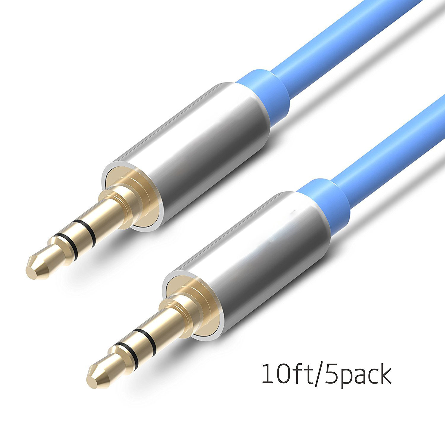 Blue Aux 3 5 mm Audio Cable 3.5mm Jack Gold-Plated 4 Poles Male To Male Wire For Car Mobile Phone Notebook Speaker Line 1.5M