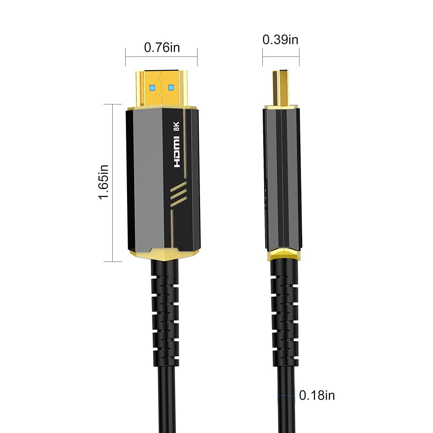 8K Fiber Optic HDMI Cable 30ft Active HDMI 2.1 Cable AOC UHD 48Gpbs 8K@60Hz 4K@120Hz, Support Dynamic HDR, eARC,  Atmos