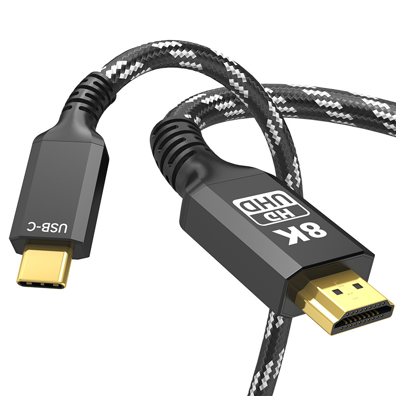 8K Type-C to HDMI-compatible Converter Cable 8K@30Hz 4K@120Hz USB C HDMI 2.1 Adapter Connect Phone Projector Extension Cable