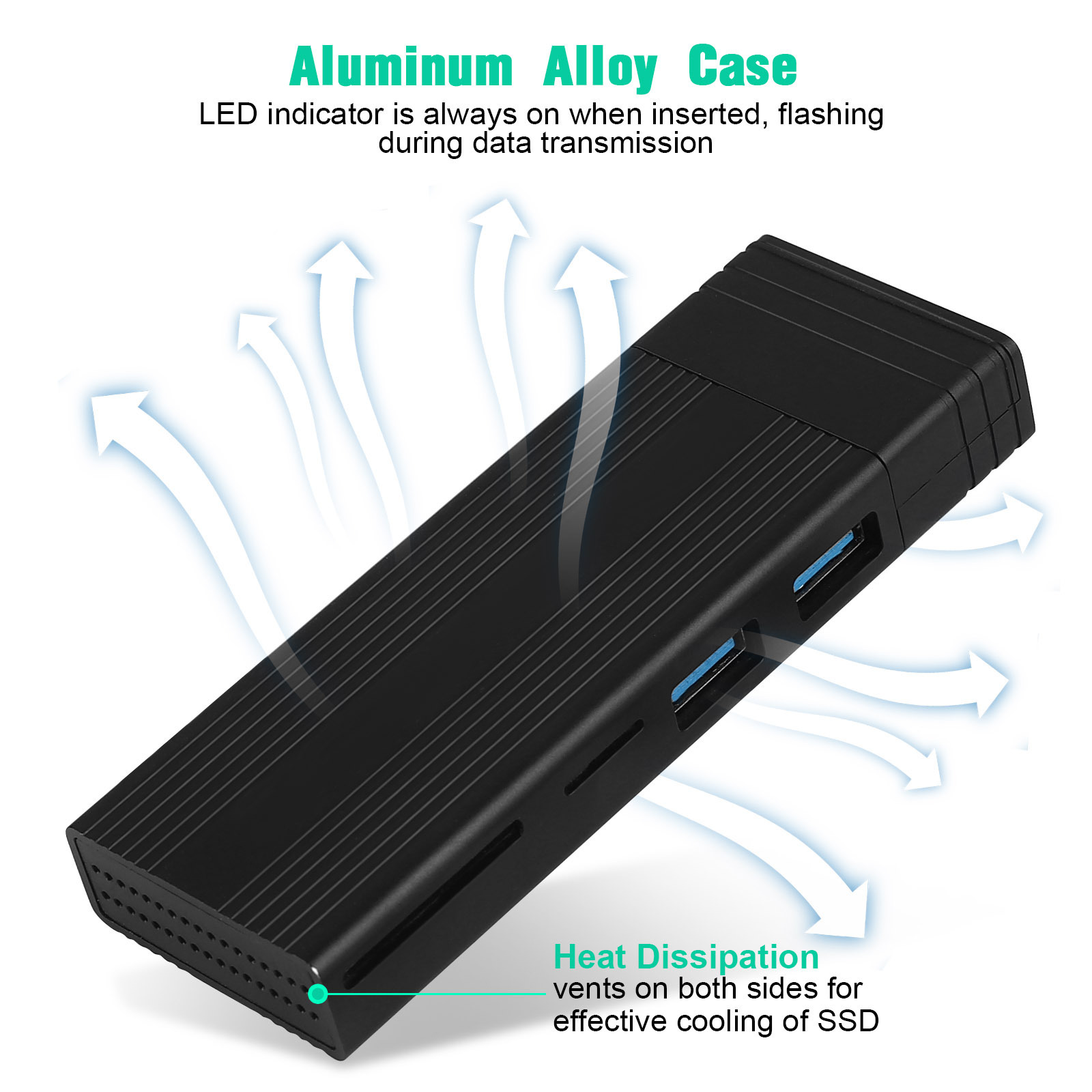 M.2 NVME SATA SSD Enclosure with Docking Station RTL9210B Chip USB Type-C Compatible 3.0 3.1 Gen2 SD Card SlotTF C