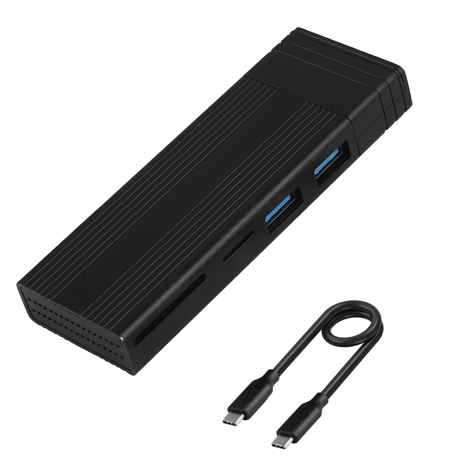 M.2 NVME SATA SSD Enclosure with Docking Station RTL9210B Chip USB Type-C Compatible 3.0 3.1 Gen2 SD Card SlotTF C