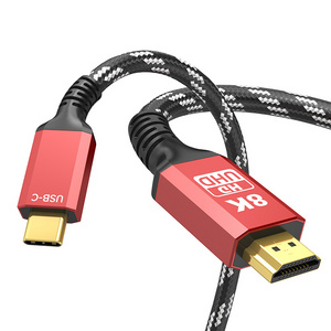 8K Type-C to HDMI-compatible Converter Cable 8K@30Hz 4K@120Hz USB C HDMI 2.1 Adapter Connect Phone Projector Extension Cable