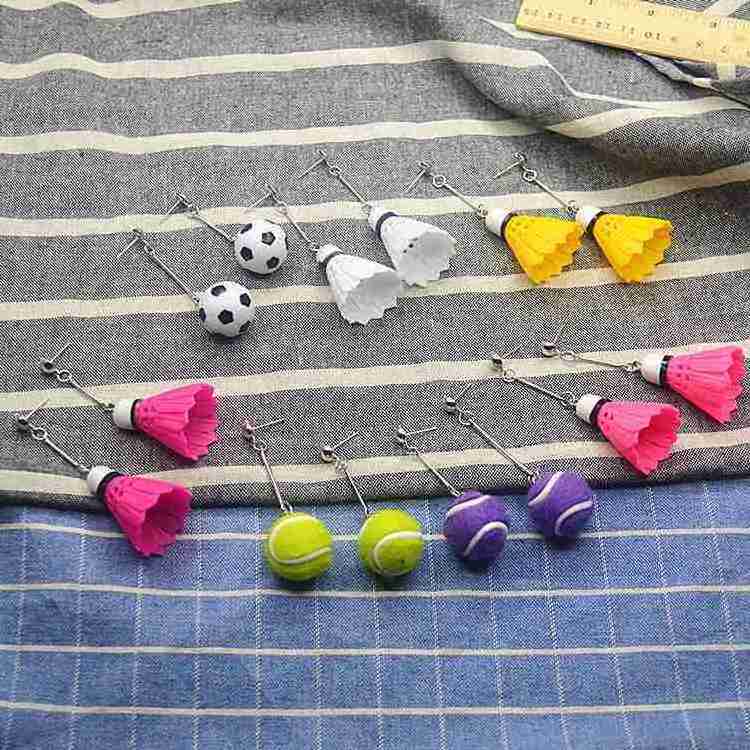 XN-05 Fashion Sports Jewelry Football Badminton Tennis Ball Earrings