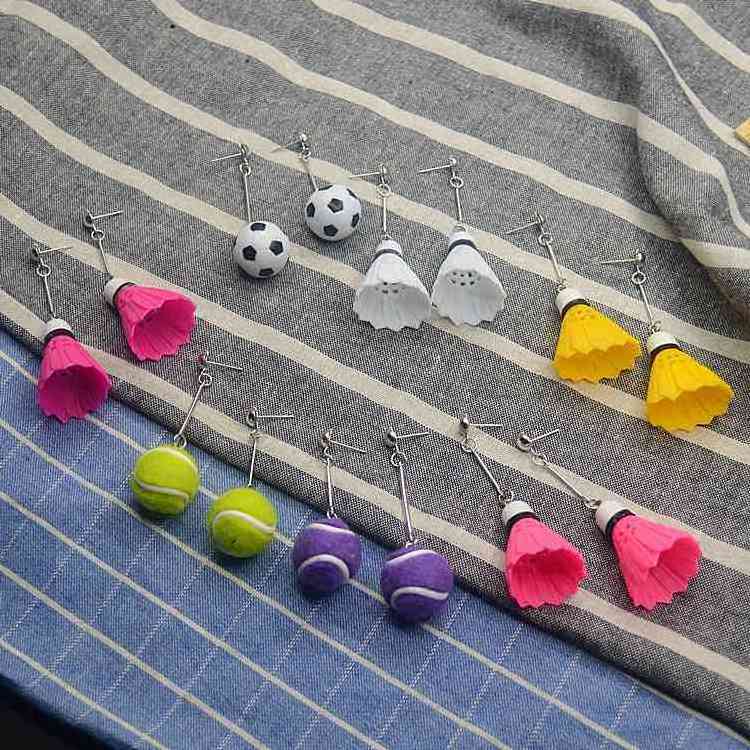 XN-05 Fashion Sports Jewelry Football Badminton Tennis Ball Earrings