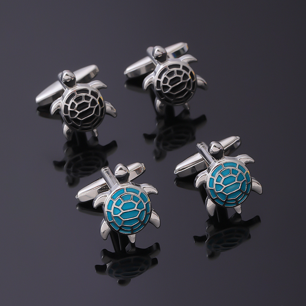 ZJ-30 Wholesale Cufflinks Cute Turtle Enamel Cuff Links