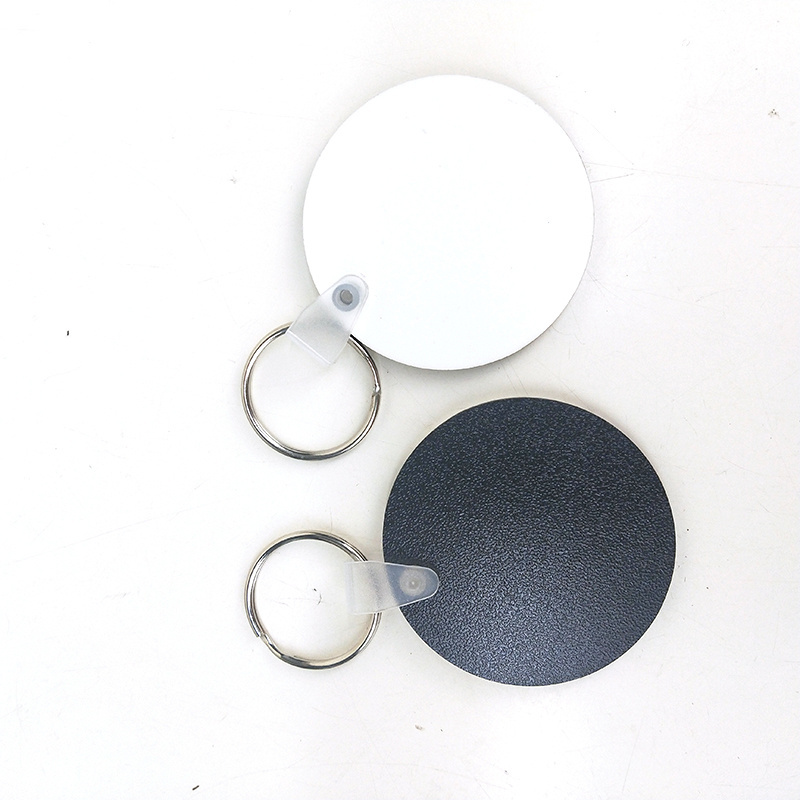 Black back sided sublimation MDF keychain Custom sublimation Key Chain Blank round sublimation keychain