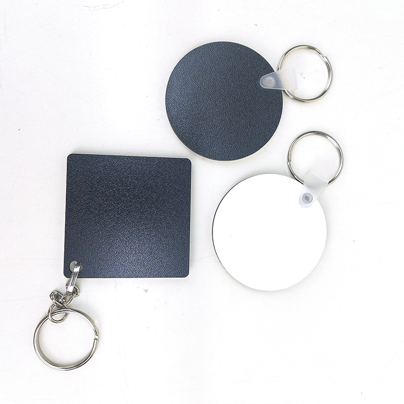 Black back sided sublimation MDF keychain Custom sublimation Key Chain Blank round sublimation keychain