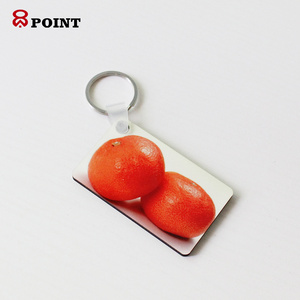 8pont Rectangle Blank Wooden keychain sublimation key ring Custom logo key holder