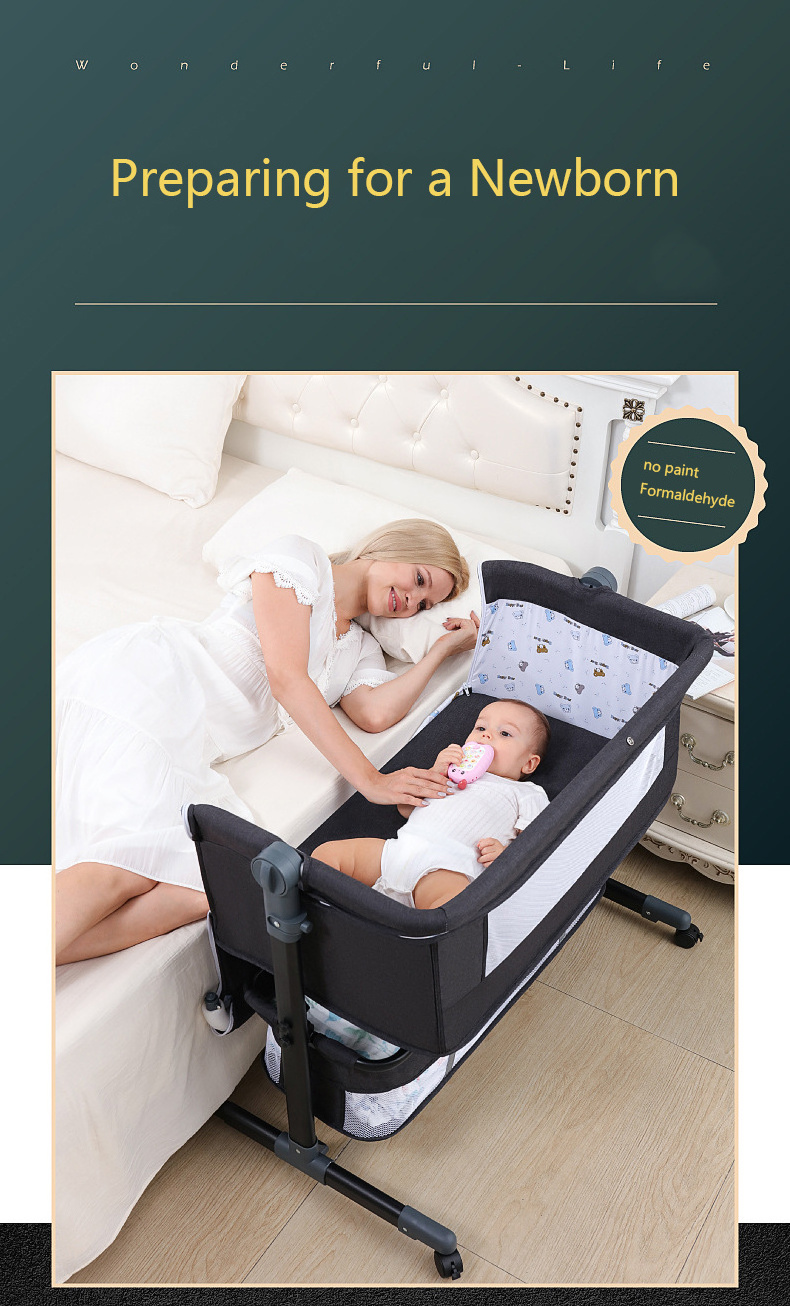 High Quality Portable Baby Cribs Folding Bedside Portable Cradle Baby Swing Bassinet Baby Crib