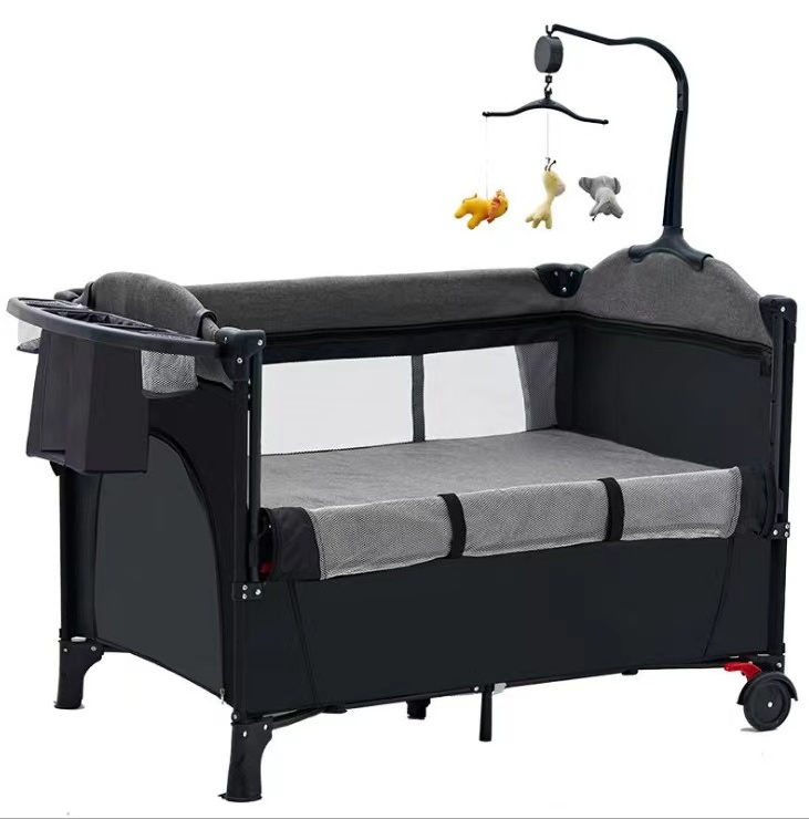 Best Selling Large Space Multifunction Sleeping Baby Bassinet Rocking Bed Portable Folding Crib Electric Crib