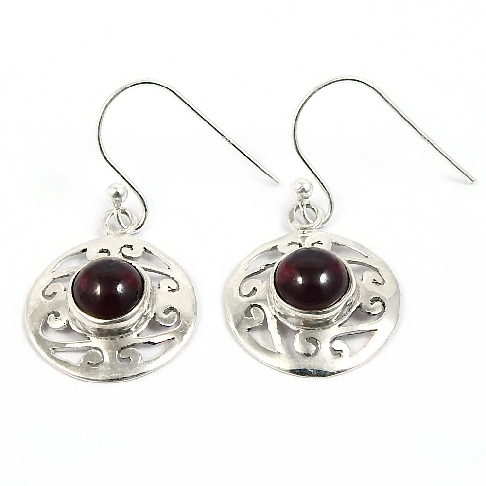 Offers Red Garnet Gemstone natural earrings 925 sterling silver women wholesale price boho jewelry suppliers