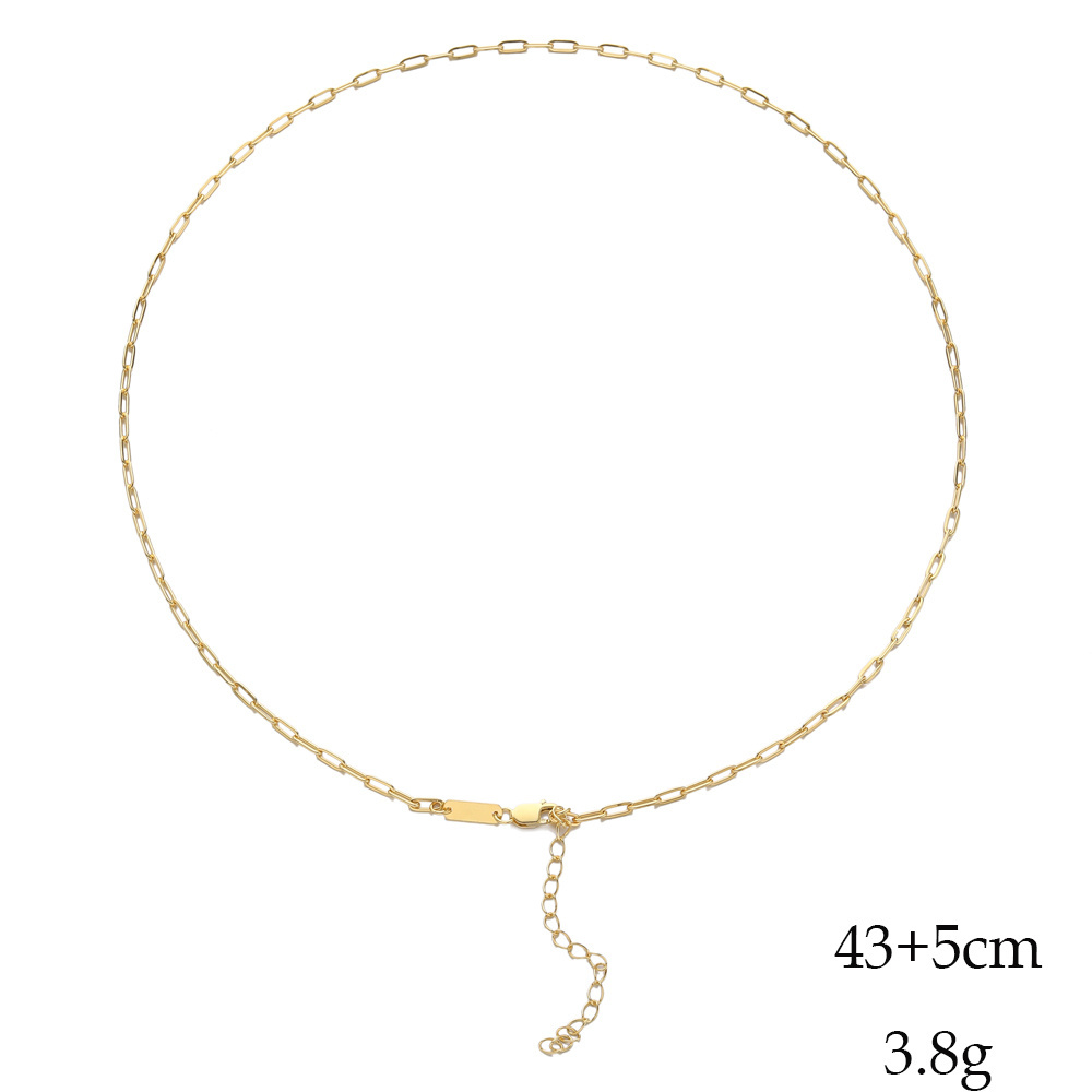 Best Selling Jewelry 925 Sterling Silver Gold Plated Paperclip Link Paper Clip Necklace Chain For 2021 Women