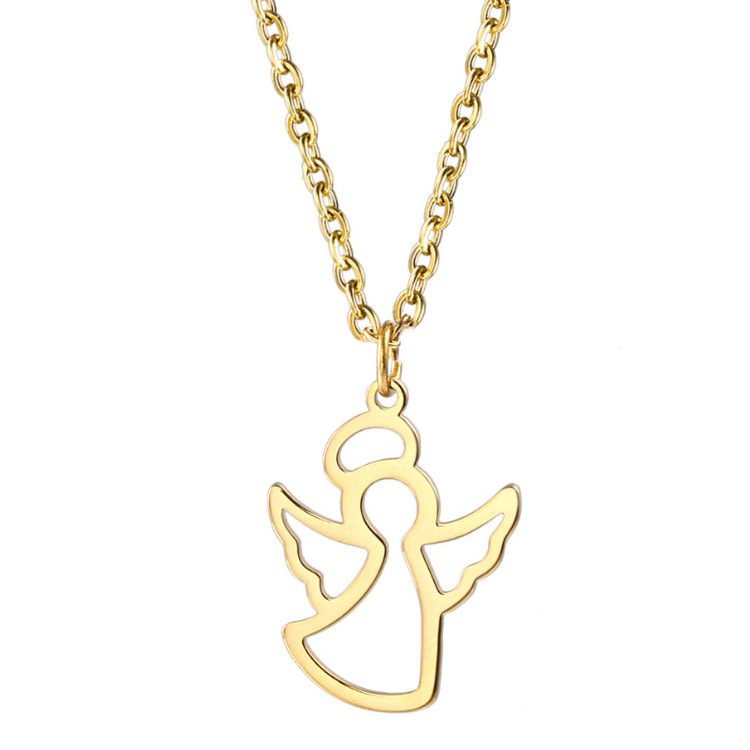 Daochong Custom 925 Sterling Silver Gold Plated Guardian Angel Pendant Necklace Jewelry