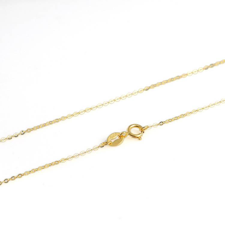 Daochong Custom Wholesale 14K 18 Karat Solid Gold Chains Classic Cable Chain Necklace Jewelry