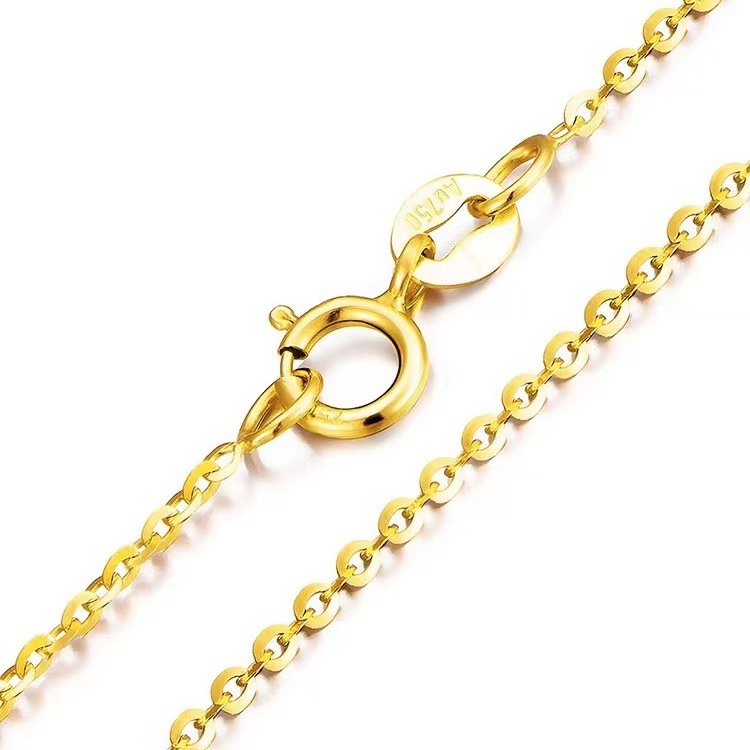 Daochong Custom Wholesale 14K 18 Karat Solid Gold Chains Classic Cable Chain Necklace Jewelry