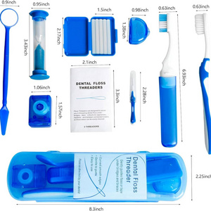 Portable Orthodontic Oral Care Kit - Travel Kit for Patients, Interdental Brushing Wax Floss Toothbrush Cleaning