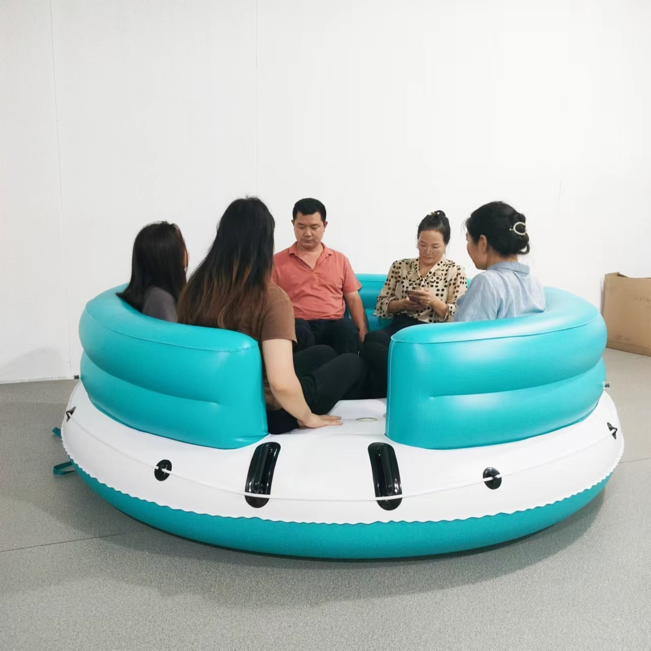 Giant round floating island lounge chair inflatable floats-swimming pool adult water lounge chair floating bed floats