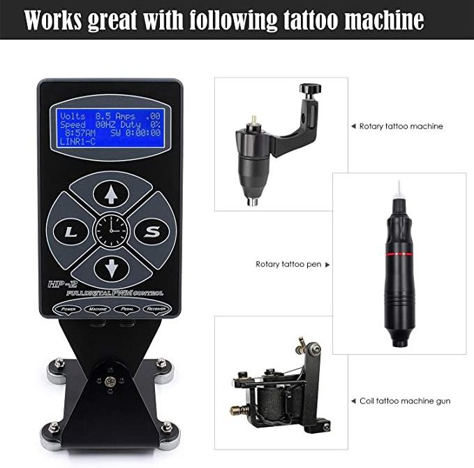 Tattoo Power Kit Professional Tattooing HP-2 Power Kit Intelligent Digital Dual LCD Tattoo Machine Gun Power Supply