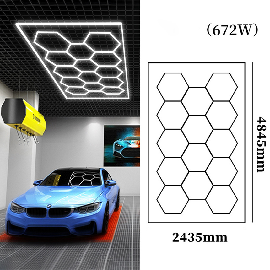 8FT*16FTLed Hexagon Lights Car Detailing Hex Lights For Garage Ceiling hexagon garage lighting