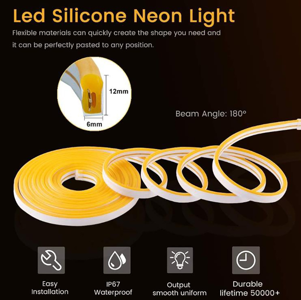 high quality ip68 led neon light flexible neon flex 12v 24v for outdoor neon signs decoration